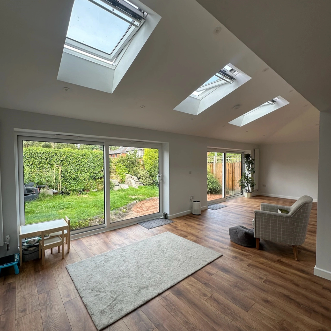 Bright skylit room